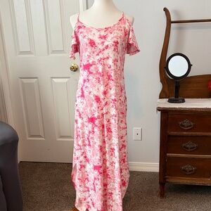 White Mark Pink Tie-Dye Dress
